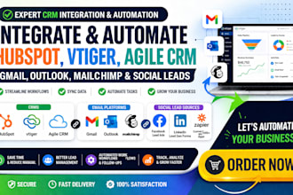 integrate hubspot vtiger agile CRM gmail outlook mailchimp social leads automate