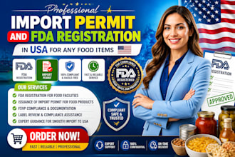 do issurance of import permit and fda registration in USA for food items