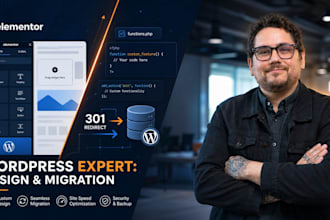 design an elementor website with 301 redirects