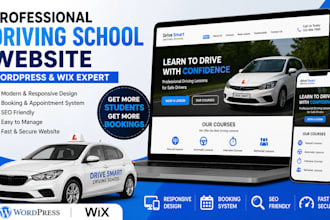 wordpress driving lesson website, driving school, driving instructor wix website