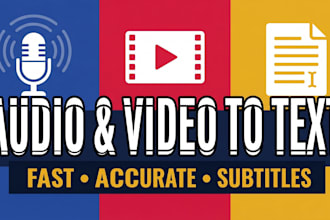 transcribe audio to text, interview, podcast, youtube video, audio transc