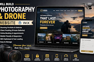 build wordpress photography drone website portfolio proofing booking wix website