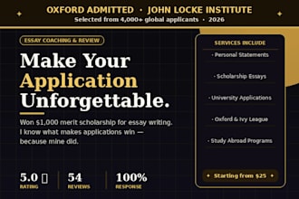 review your scholarship application essay, personal statement