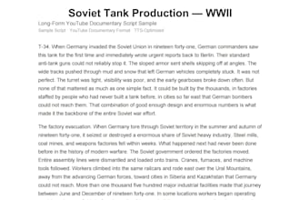 write a research based documentary script for your youtube channel