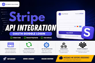integrate stripe API, oauth, payment gateway, webhook, jwt, supabase, firebase