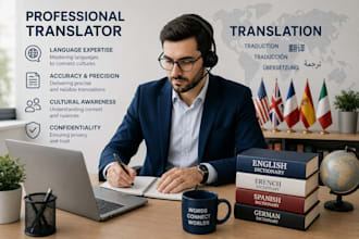 professionally translate german russian or english to french
