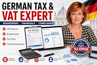 handle your german tax, vat, bookkeeping, financial statement as tax advisor