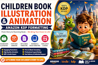 do children book, picture book, story book into animation, amazon kdp formatting