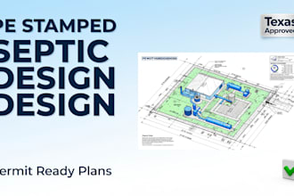 design pe stamp septic system permit plans for texas