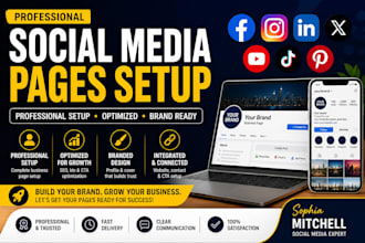 create setup and optimize professional social media pages for growth