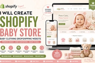 create shopify baby store design ecommerce baby clothing dropshipping website