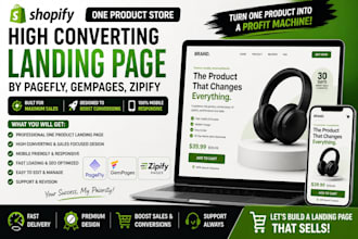 build a high converting shopify one product store landing page with zipify