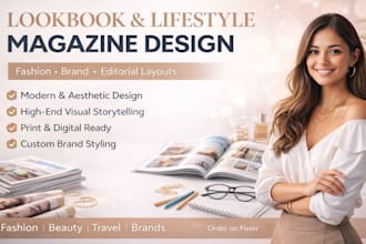 design a fashion lookbook or lifestyle magazine layout