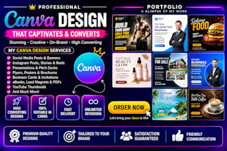 design flyers, posters, event banners, social media designs in canva