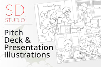 create a business narrative and storytelling illustrations