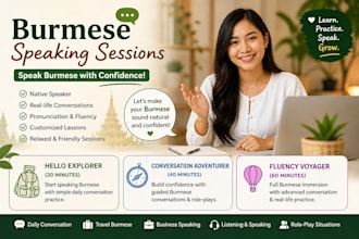 offer burmese conversation practice sessions