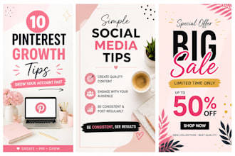 design pinterest pins and canva social media posts