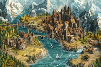 fantasy map illustration for map