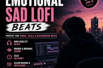create emotional sad lo fi beats for your song