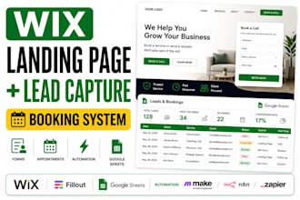 build a wix landing page with lead capture and automation