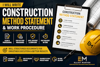 write construction method statement and work procedure