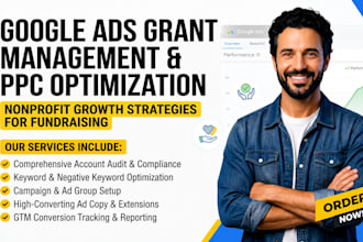 setup manage google ads grant adwords ppc campaigns tracking
