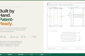 create mechanical cad patent drawings for independent inventors