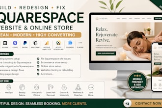 do squarespace square online store landing page website design redesign bug fix