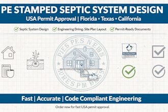 design pe stamped septic system plans florida texas california permit approval
