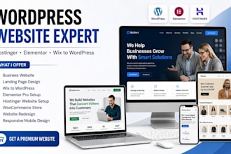 design wordpress website hostinger elementor wordpress wix to wordpress expert