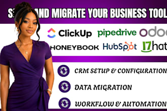 do data migation on pipedrive odoo crm clickup honeyybooks hubspot crm and 17hat