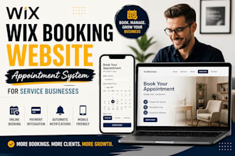 build wix booking website, appointment system, service business site marketing
