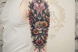 draw a unique flower tattoo for you