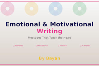 write emotional and motivational messages for you