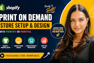 setup shopify print on demand store with printfy printful design shopify website
