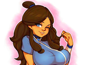illustrate custom cute chibi or kawaii cartoon character