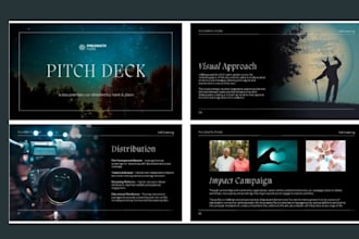design cinematic film pitch deck, movie pitch deck and investor pitch deck