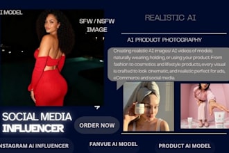 create ai influencer model for fanvue, ai product model ai instagram content