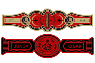 do unique premium cigar label, cigar band, cigar ring and cigar box design