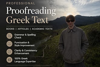 proofread your greek book or text