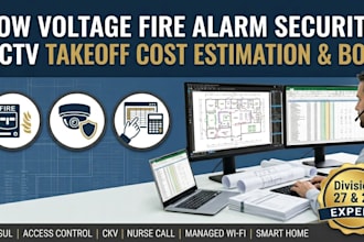 low voltage fire alarm security division 28 cctv takeoff cost boq ansul fire