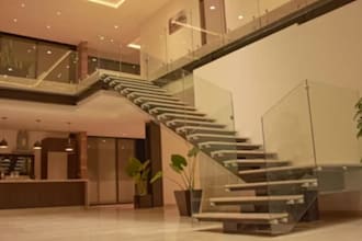 design professional 2d and 3d staircase, stairs and glass railing model