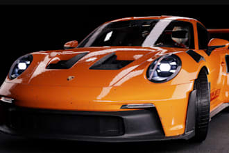 design 3d car for cinematic animation or advertisement, car rigging, uv map,ue5
