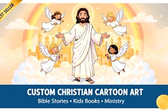 create custom bible story illustrations and christian vector cartoon art