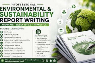 write professional eia, esg, and environmental report
