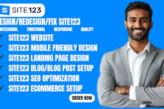 do site123 website design, redesign or fix site123 website, SEO optimization