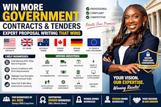 write rfp, rfq, bid proposal public sector for US, canada, australia, UK tender