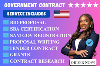 write rfp rfq bid proposal US government contract, canada, UK tender and website