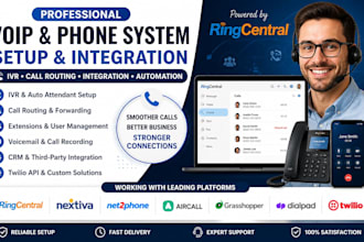 setup voip phone system, IVR, call flow using ringcentral, twilio, 8x8 and more
