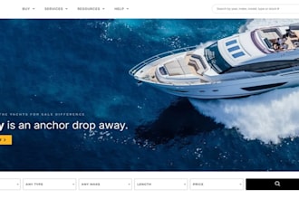 develop a luxury yacht website for charter, rental services